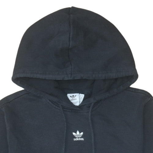 Adidas Womens Black Pullover Hoodie Size 6 Cotton Blend Casual