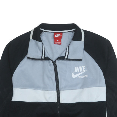 Nike Men's Black & Grey Track Jacket Size L Full Zip Polyester