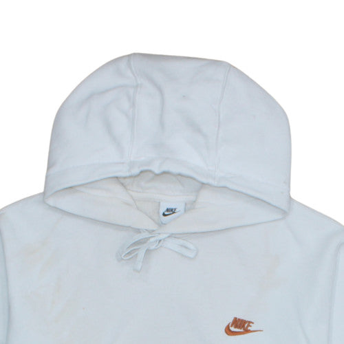 Nike Men's White Pullover Hoodie L Fleece Logo Sportswear