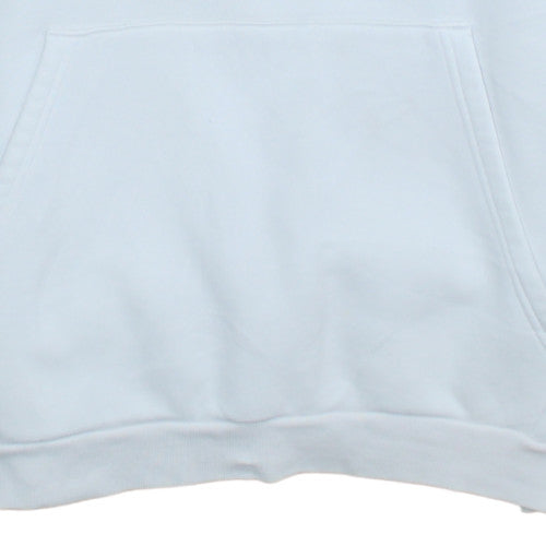 Adidas Men's White Pullover Hoodie L Regular Fit Fleece Sweatshirt