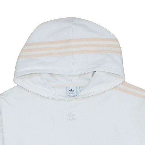 Adidas Womens White Hooded Pullover Sweatshirt UK 12 Logo Detail
