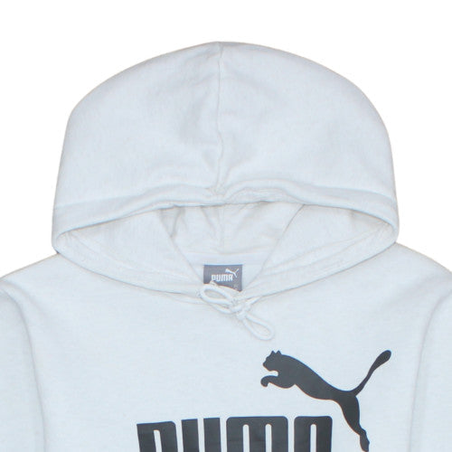 Puma Women White Pullover Hoodie Medium Logo Print Casual