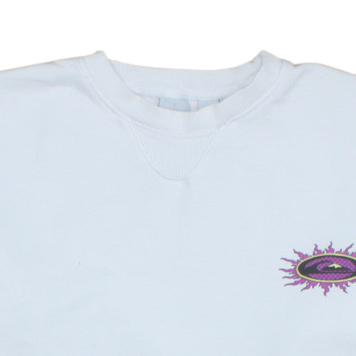 Quiksilver Men's White Pullover Sweatshirt Logo Graphic Size S