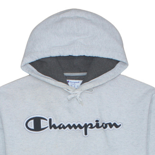 Champion Men’s Grey Pullover Hoodie Size L Fleece Logo Sportswear