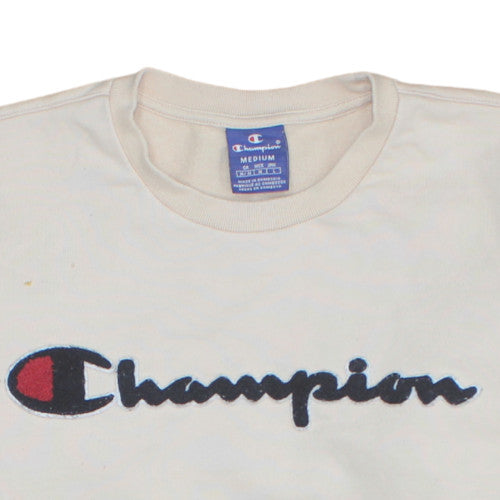 Champion Men's White Medium Pullover Logo Sweatshirt