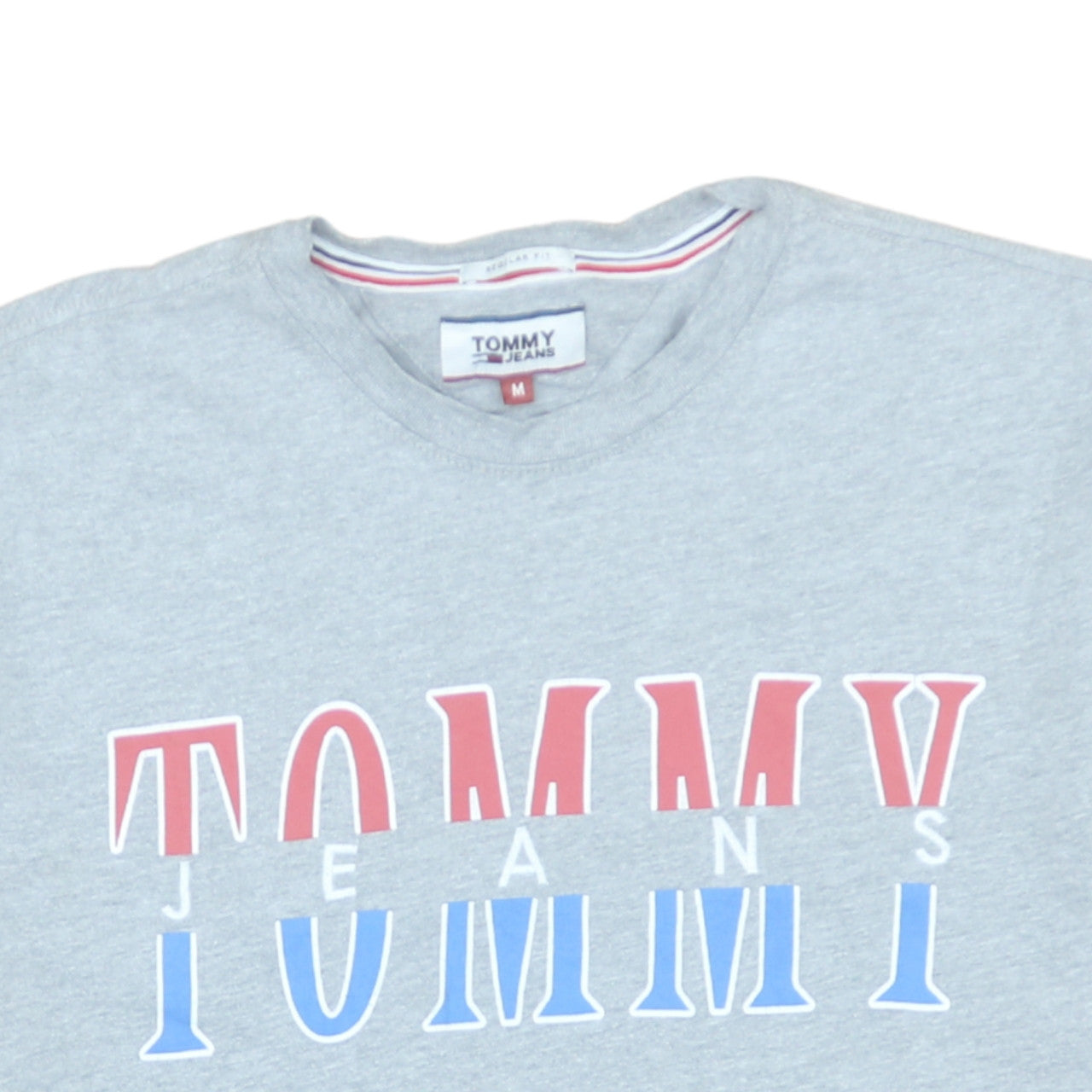 Tommy Jeans Men's Grey Regular Fit Crew Neck Short Sleeve T-Shirt M