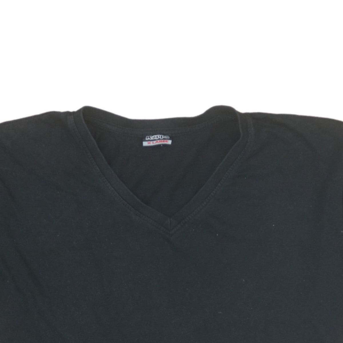 Kappa Men's Black XL V-Neck Cotton Short Sleeve T-Shirt