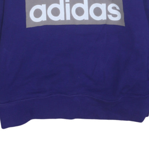 Adidas Women’s Purple Pullover Hoodie Size 10 Cotton Blend Logo Design