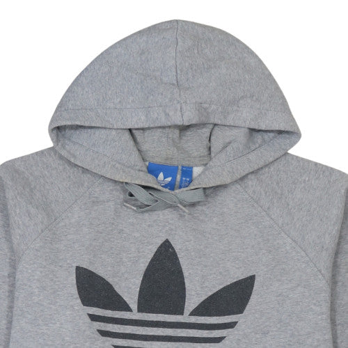 Adidas Mens Grey Pullover Hoodie L Regular Fit Sports Style