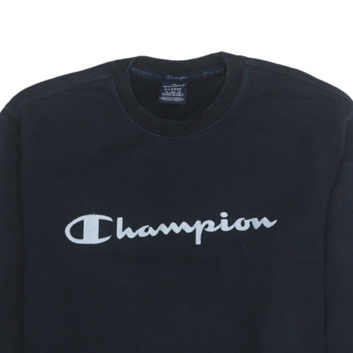 Champion Men’s Black XL Pullover Sweatshirt Embroidered Logo Fleece