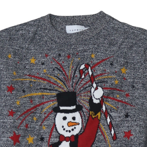 Topman Men's Grey 'The Greatest Snowman' Christmas Jumper Size S