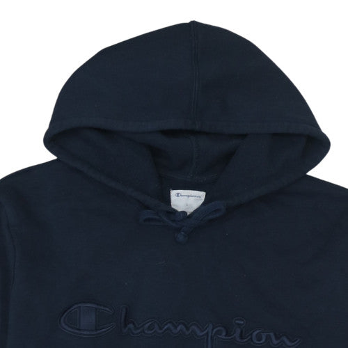 Champion Men's Navy Blue Pullover Hoodie Size L Embroidered Logo