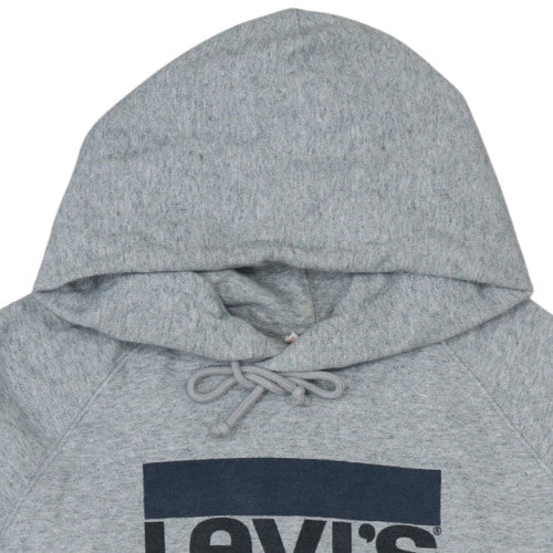 Levi's Men's Grey Pullover Hoodie L Logo Graphic Fleece Sweatshirt
