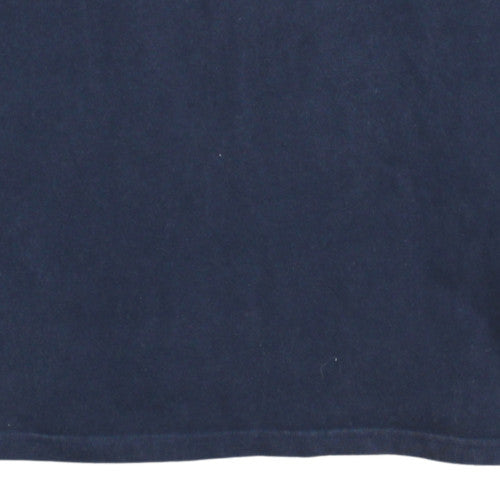 Disney Men Navy Long Sleeve Polo Space Mountain 100% Cotton L