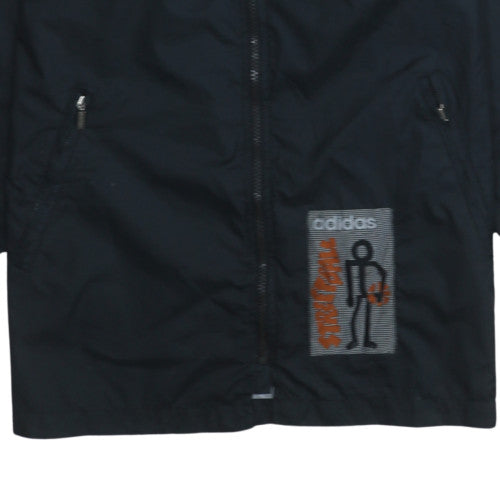 Adidas Men's Black Hooded Waterproof Retro Rain Jacket Size S