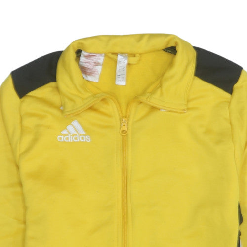 Adidas Boys Yellow Track Jacket 13-14 Years Full Zip Activewear Top