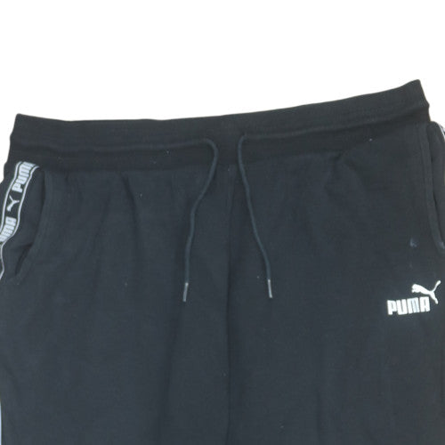 Puma Mens Black XL Jogger Trousers with Logo Tape Trim