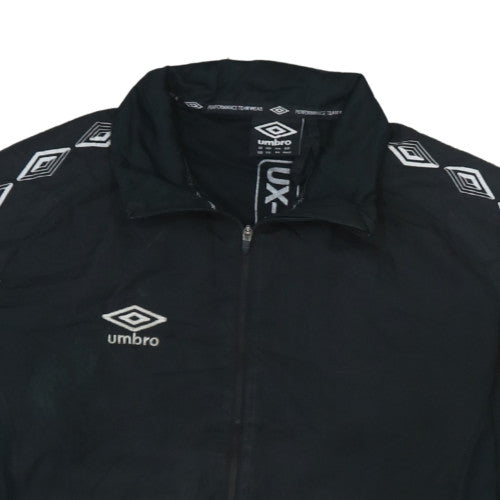 Umbro Boys Black 13-14 Years Track Jacket Full Zip Lightweight Sports Top