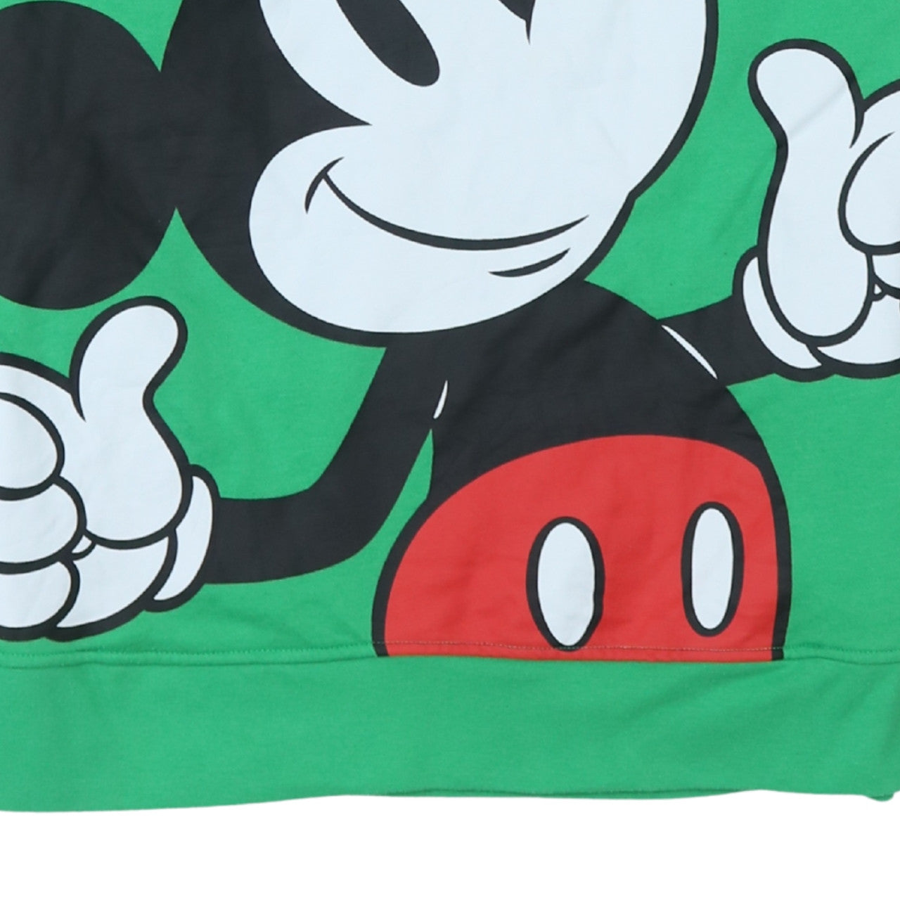 Disney Women Green Mickey Mouse Pullover Hoodie XS Cotton