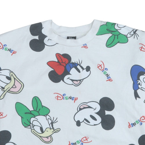 Disney Women's White Mickey & Minnie Mouse Sweatshirt Size 12-14