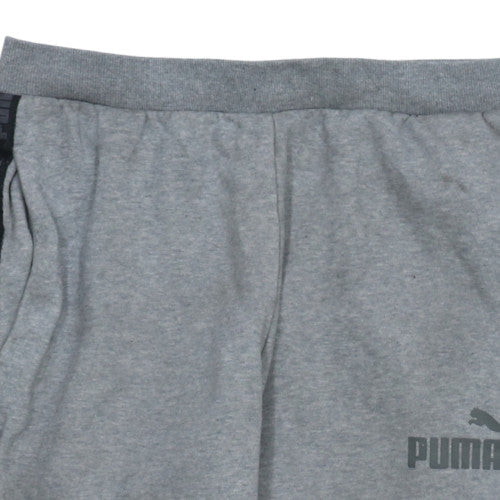 Puma Men's Grey Fleece Sweatpants L Casual Joggers