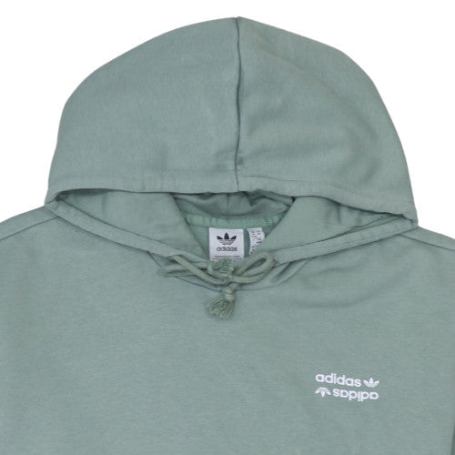 Adidas Women’s Green Pullover Hoodie Medium Logo Print Cotton Blend
