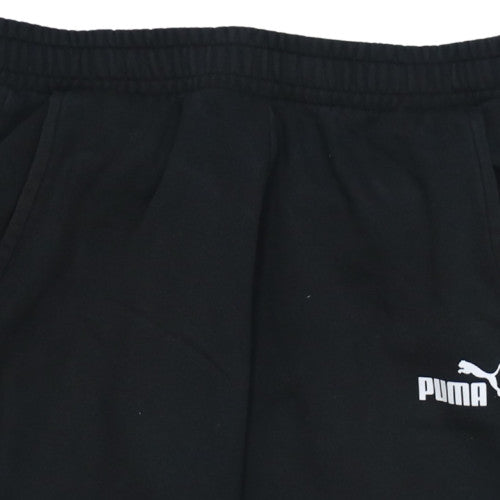 Puma Men's Black Regular Fit Sweatpants Tapered Fleece L