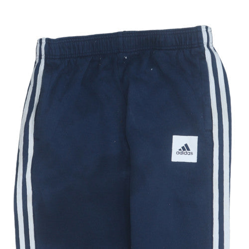 Adidas Boys Blue Jogger Trousers 16 Years Elastic Waist Fleece