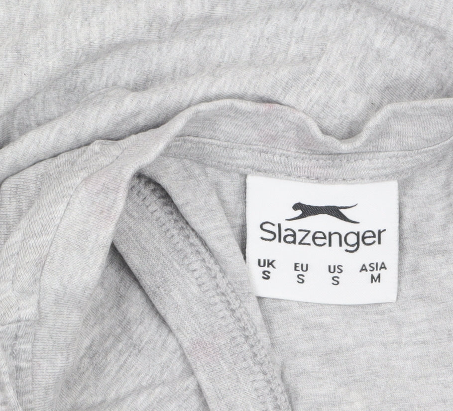 Slazenger Men Grey Sleeveless Regular Fit Cotton Sports Top S