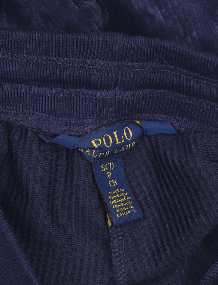 Ralph Lauren Boys Blue Velour Jogger Trousers 7 Years
