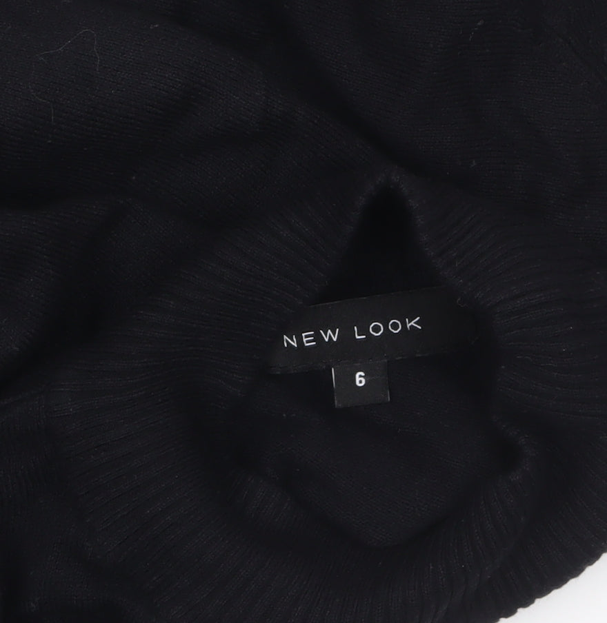 New Look Women’s Black Cold Shoulder High Neck Jumper Size 6
