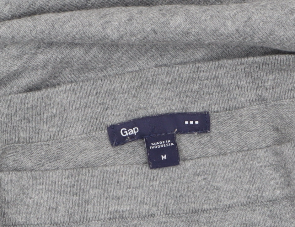 Gap Women Grey Boat Neck Cotton Blend Long Sleeve Pullover Jumper Size M