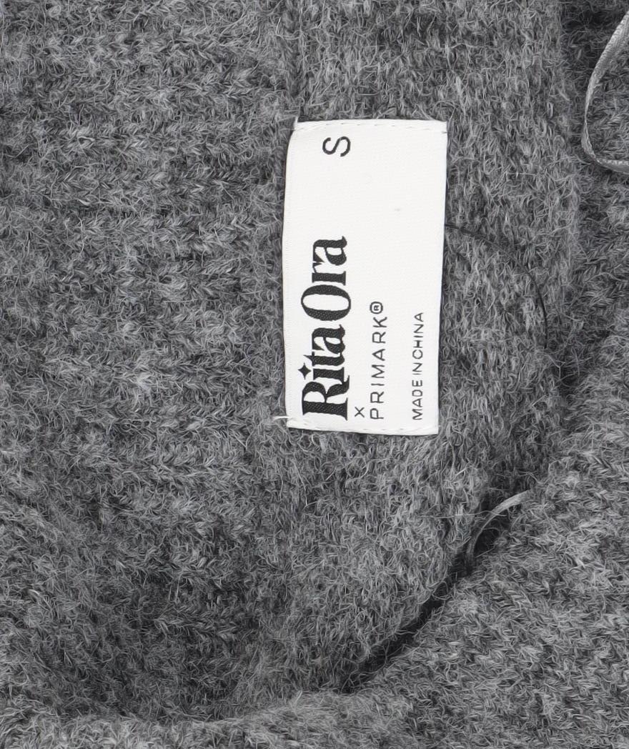 Rita Ora x Primark Women's Grey Cowl Neck Knit Jumper Size S