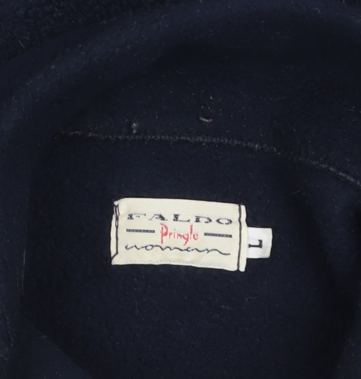 Pringle Women Blue Fleece Waistcoat L Sleeveless Zip Bodywarmer