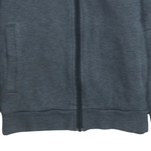 Adidas Boys Grey Blue Full Zip Hoodie 13-14 Years Fleece Lined Sportswear