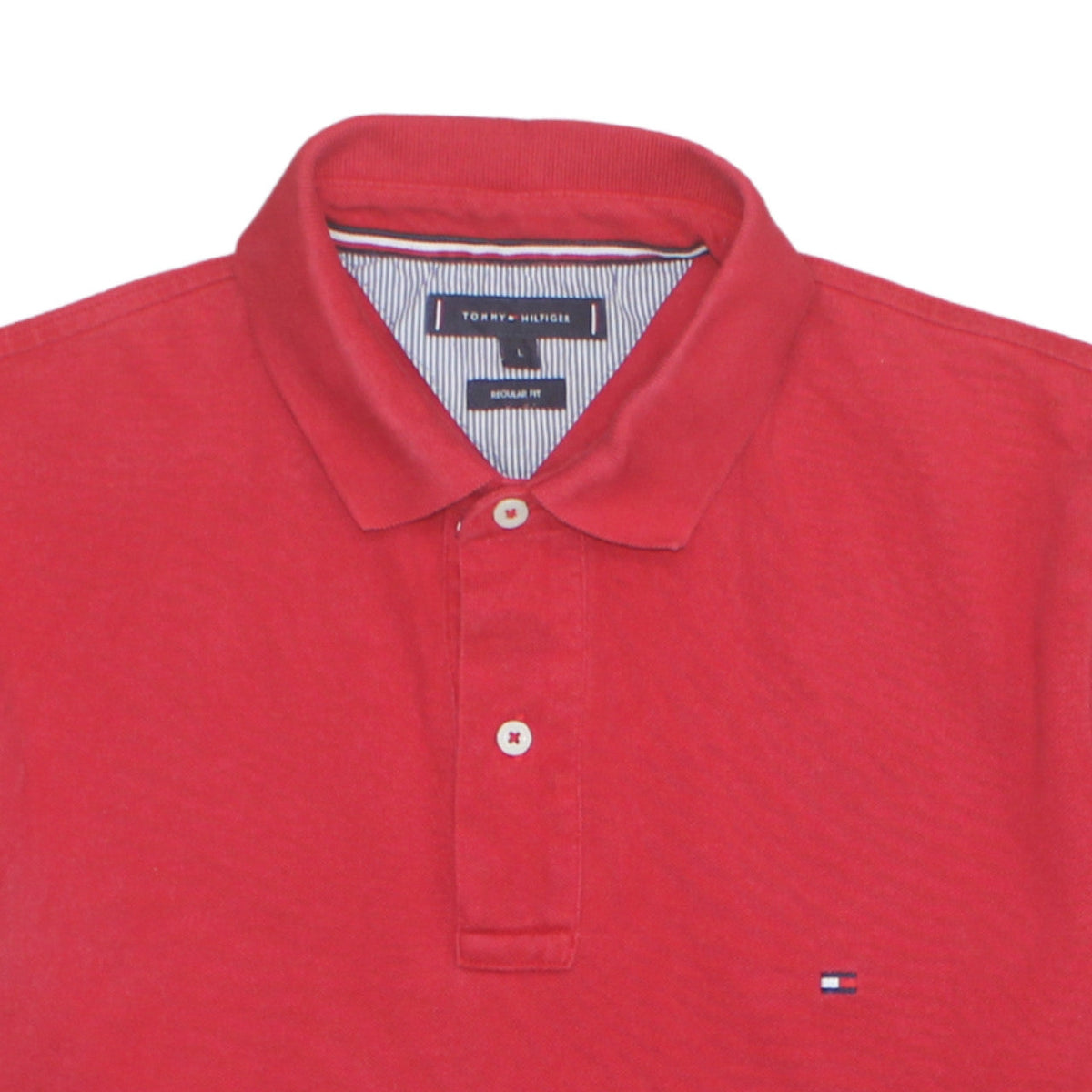 Tommy Hilfiger Men’s Red Regular Fit Cotton Polo Shirt L