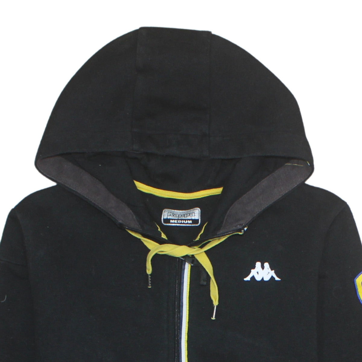Kappa Men's Black Full Zip Hoodie Medium Leeds United Sportswear