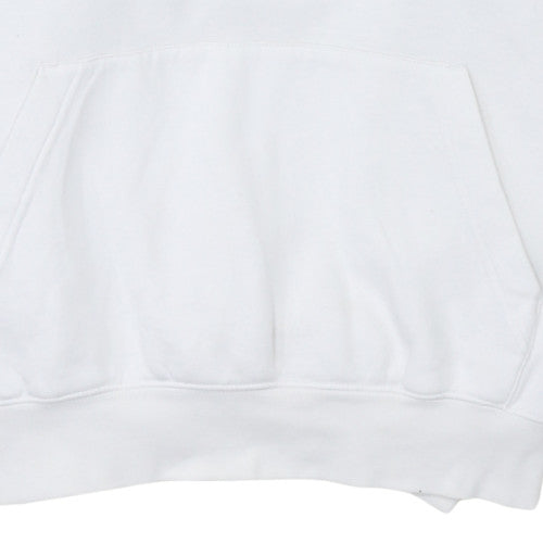 Nike Men's White Pullover Hoodie M Sports Fleece Sweatshirt