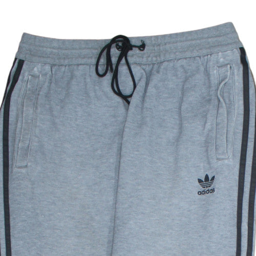 Adidas Mens Grey Track Pants L Regular Fit 3 Stripe Activewear Trousers