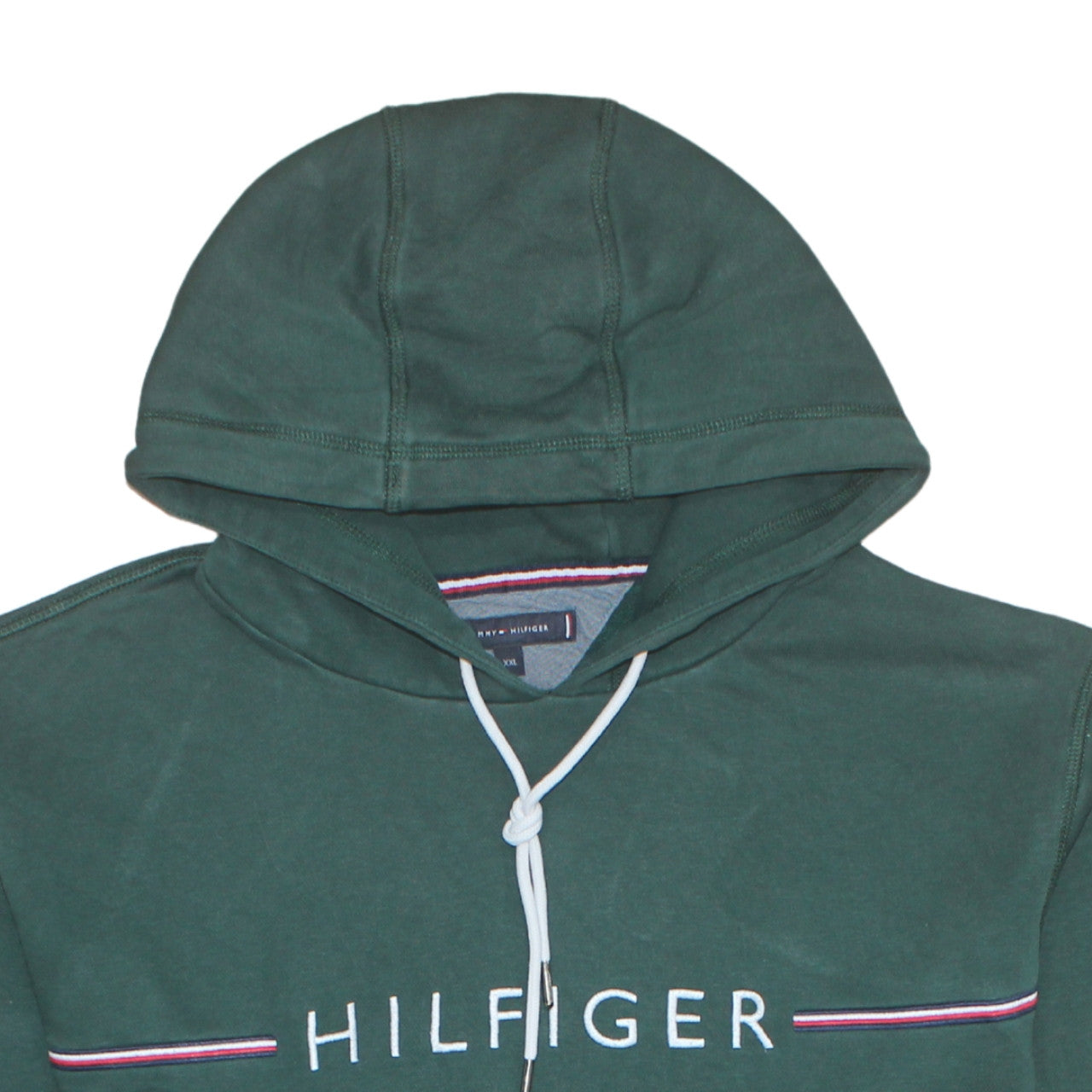 Tommy Hilfiger Men's Green 2XL Pullover Hoodie Embroidered Logo