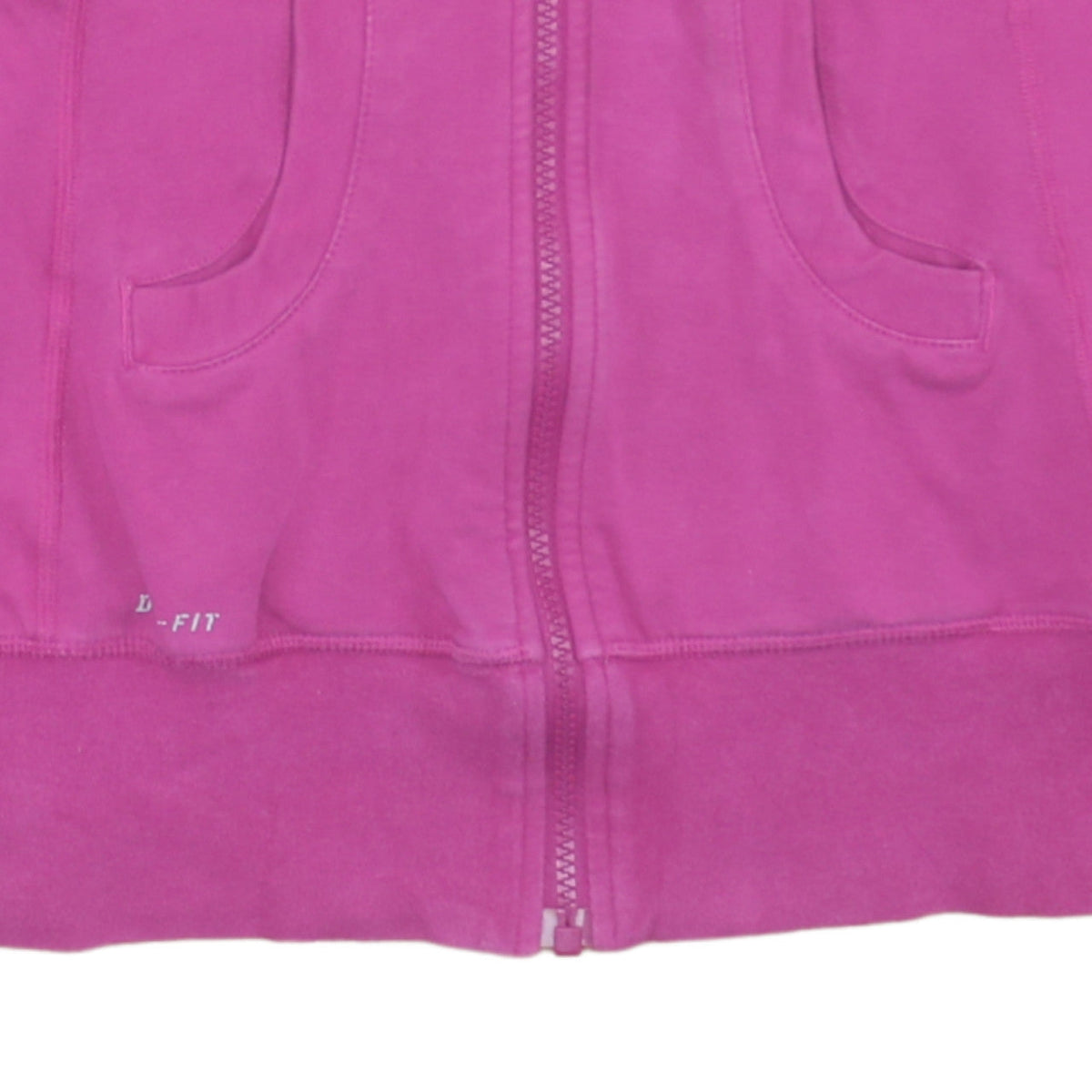 Nike Women XS Pink Full Zip Sweatshirt Dri-FIT Cotton Blend