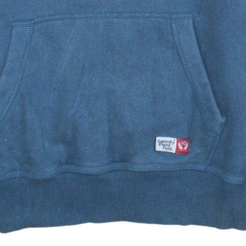Superdry Men's Blue Pullover Hoodie S Track & Field Graphic Fleece