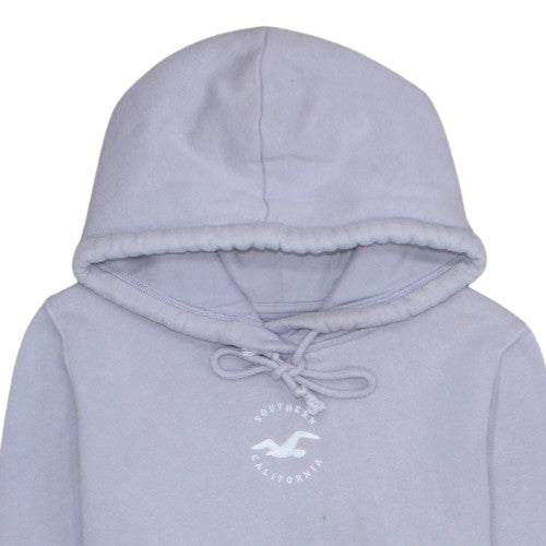 Hollister Unisex Purple Pullover Hoodie Fleece L Logo Classic Style