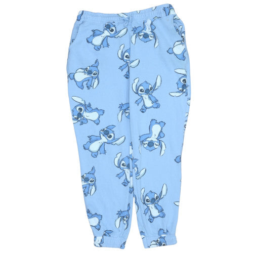Disney Stitch Blue Jogger Tracksuit Bottoms Women’s Size 12/14 Primark Fleece