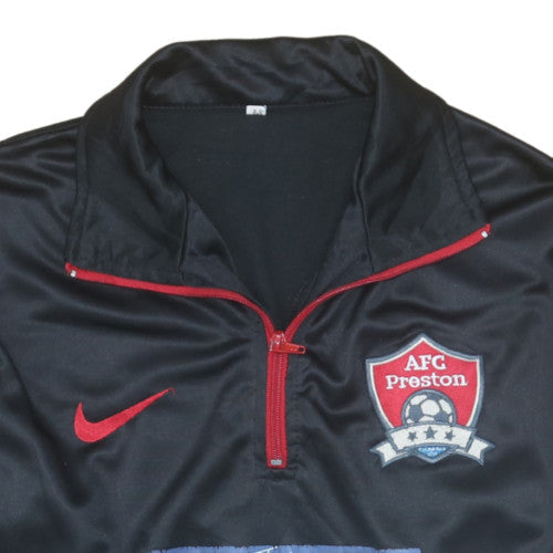 Nike Men's Black Red 1/2 Zip AFC Preston Football Sweatshirt M