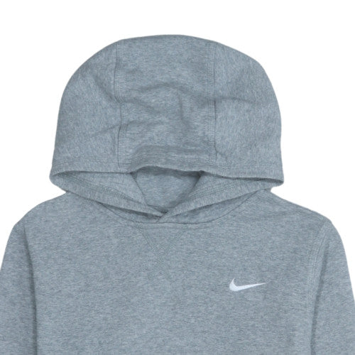 Nike Boys Grey Hooded Pullover Sweatshirt XL 13-15 Years Fleece Lined
