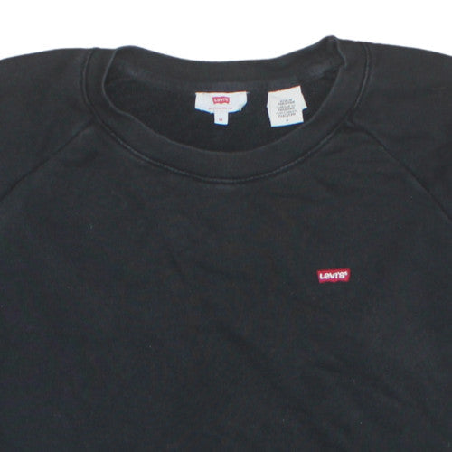 Levi's Men's Black Crew Neck Fleece Sweatshirt M Regular Fit