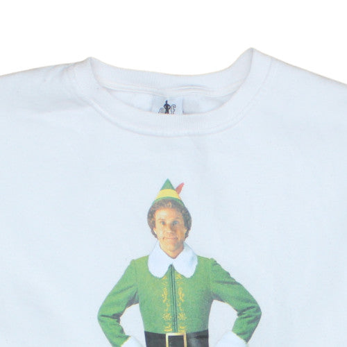 Primark Women’s White Elf Christmas Sweatshirt L Crew Neck Pullover