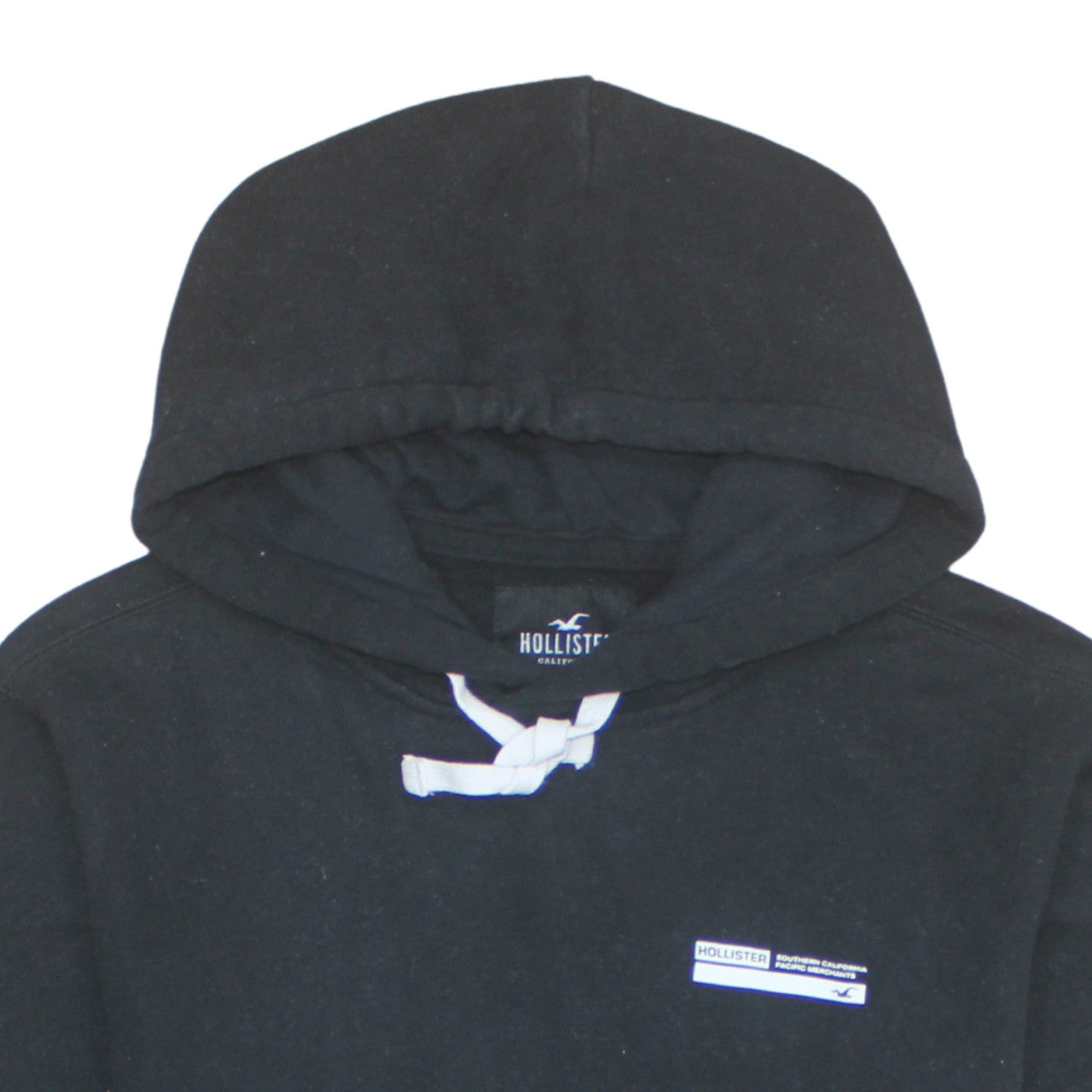 Hollister Men’s Black Pullover Hoodie XS Logo Graphic Print Fleece