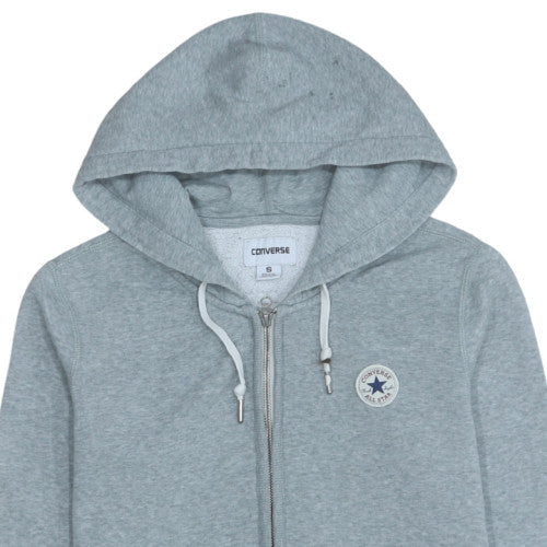 Converse Men's Grey Full Zip Hoodie S Regular Fit Casual Fleece